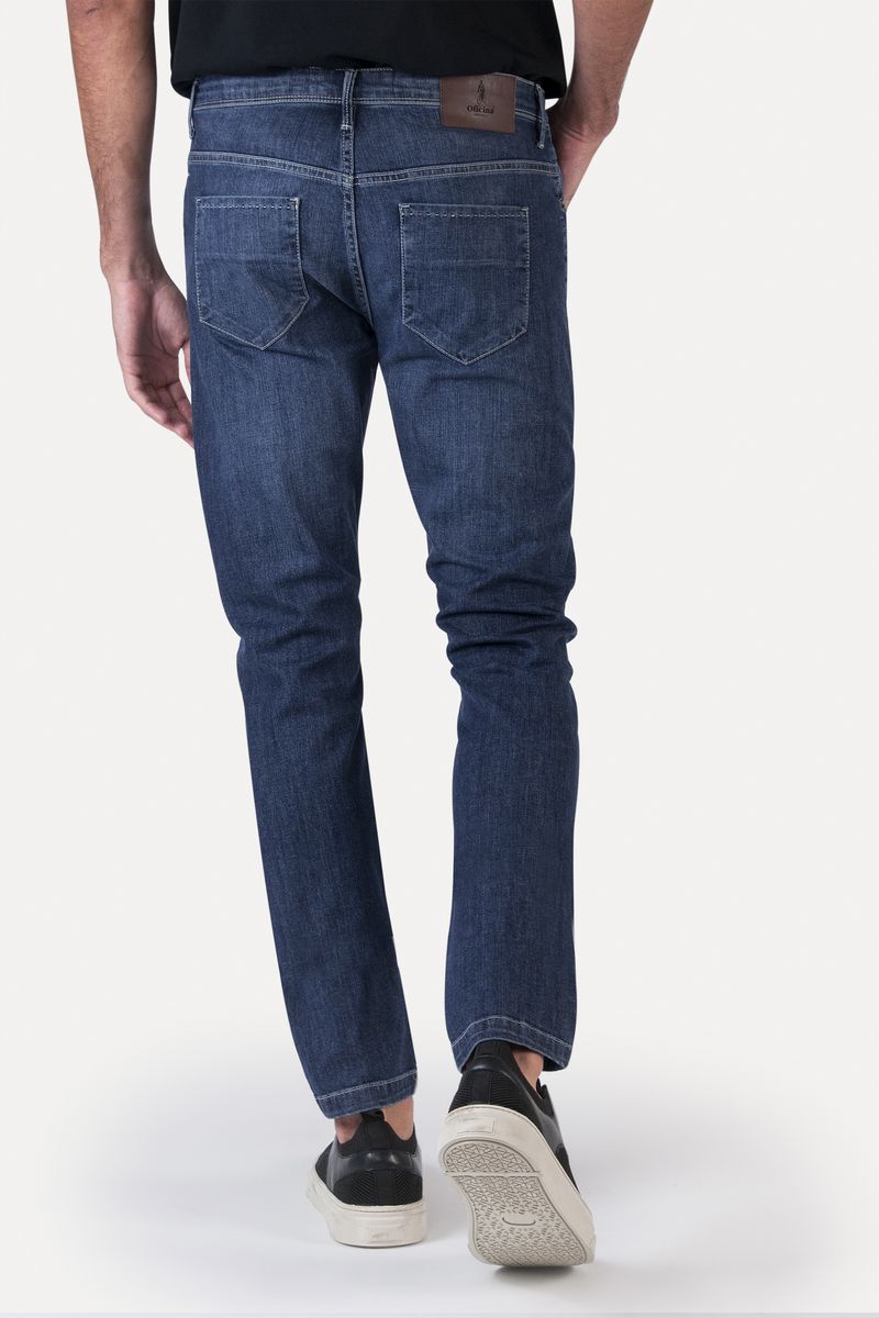 Calça Jeans 5 Pockets Azul Escura Masculina - Oficina Reserva