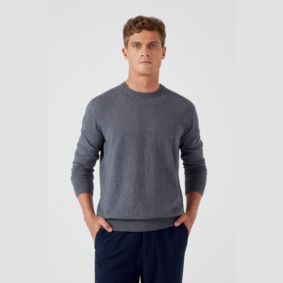 Suéter Algodão Cashmere Gola C