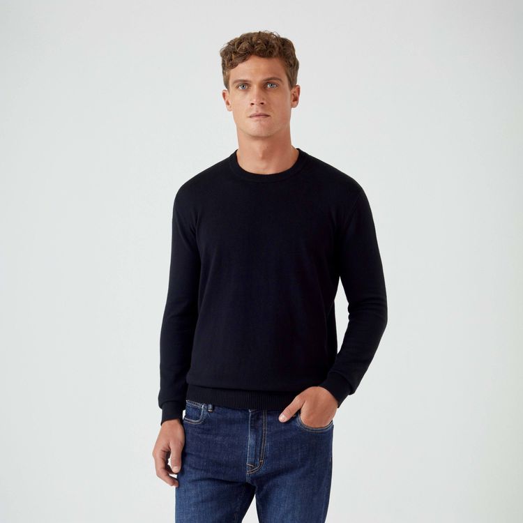 Suéter Algodão Cashmere Gola C