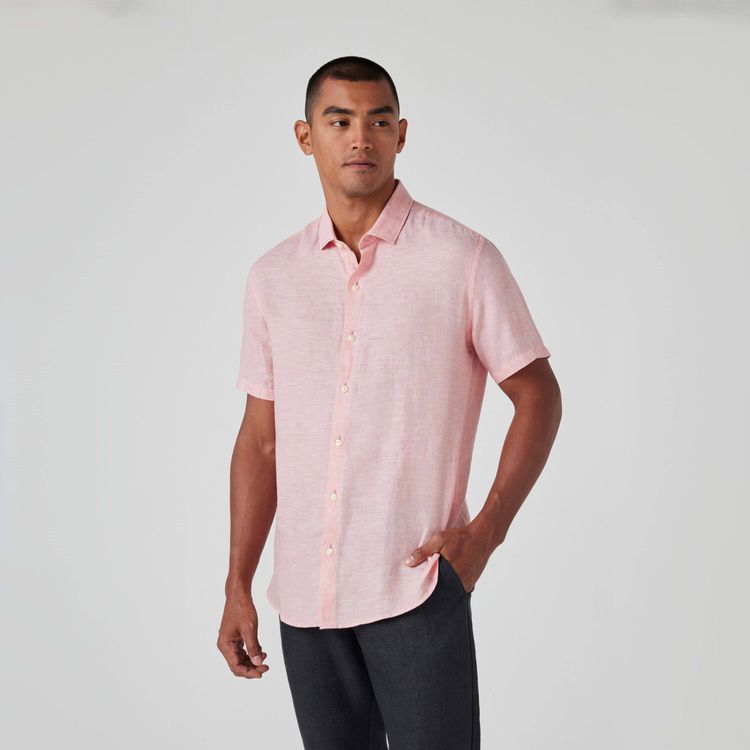 Camisa Linho Manga Curta