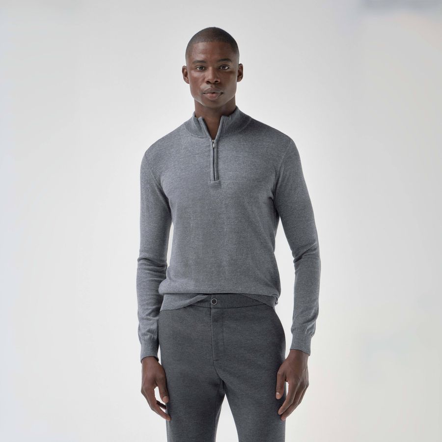 Tricot Meio Zíper Gola Alta
