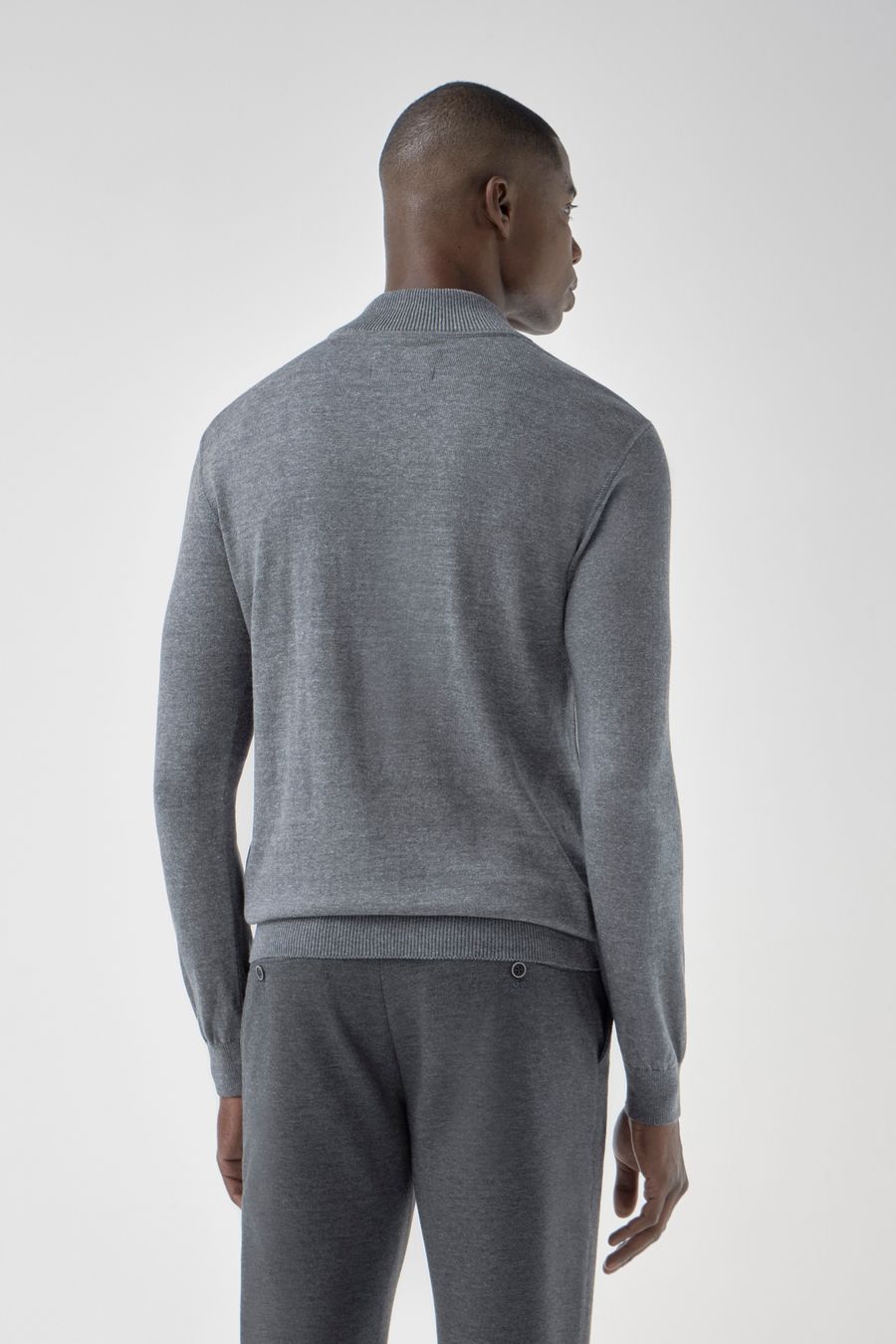 Tricot Meio Zíper Gola Alta