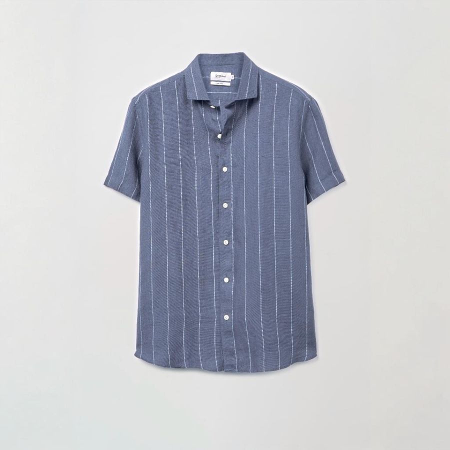 Camisa Linho Roma Listras Mc