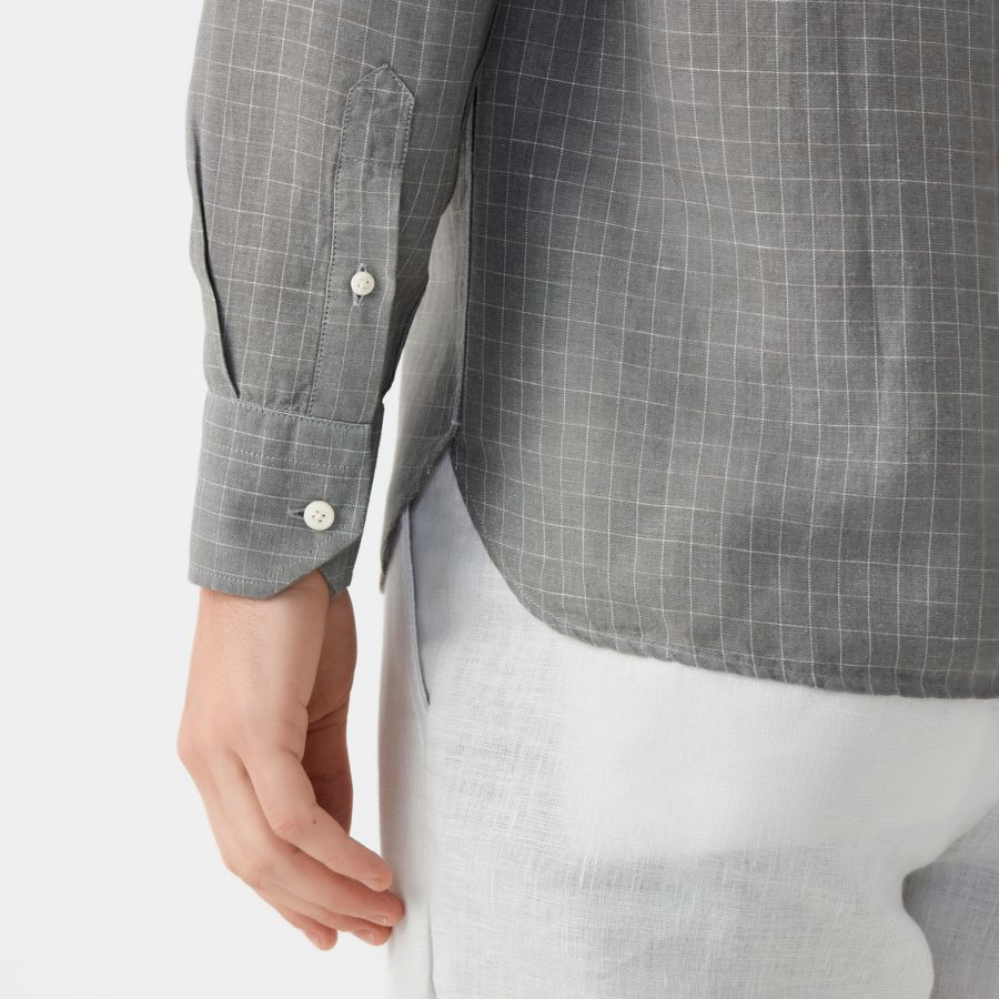Camisa Cotton Linen Grid Ml