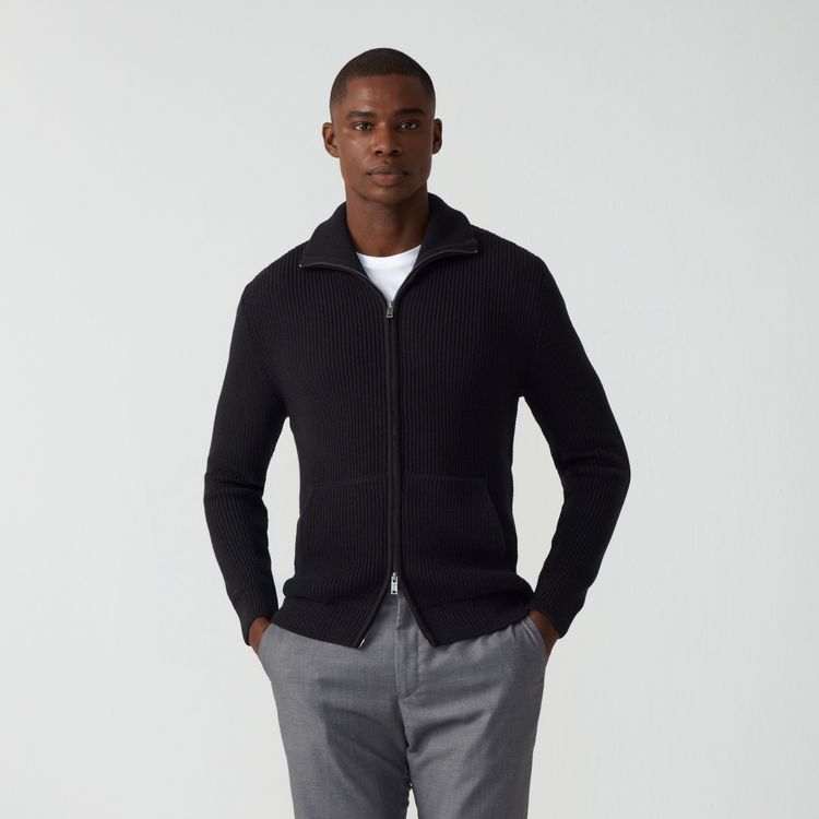 Cardigan Ziper Gola Alta
