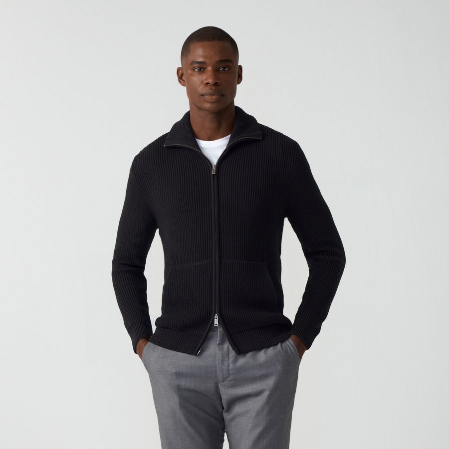 Cardigan Ziper Gola Alta
