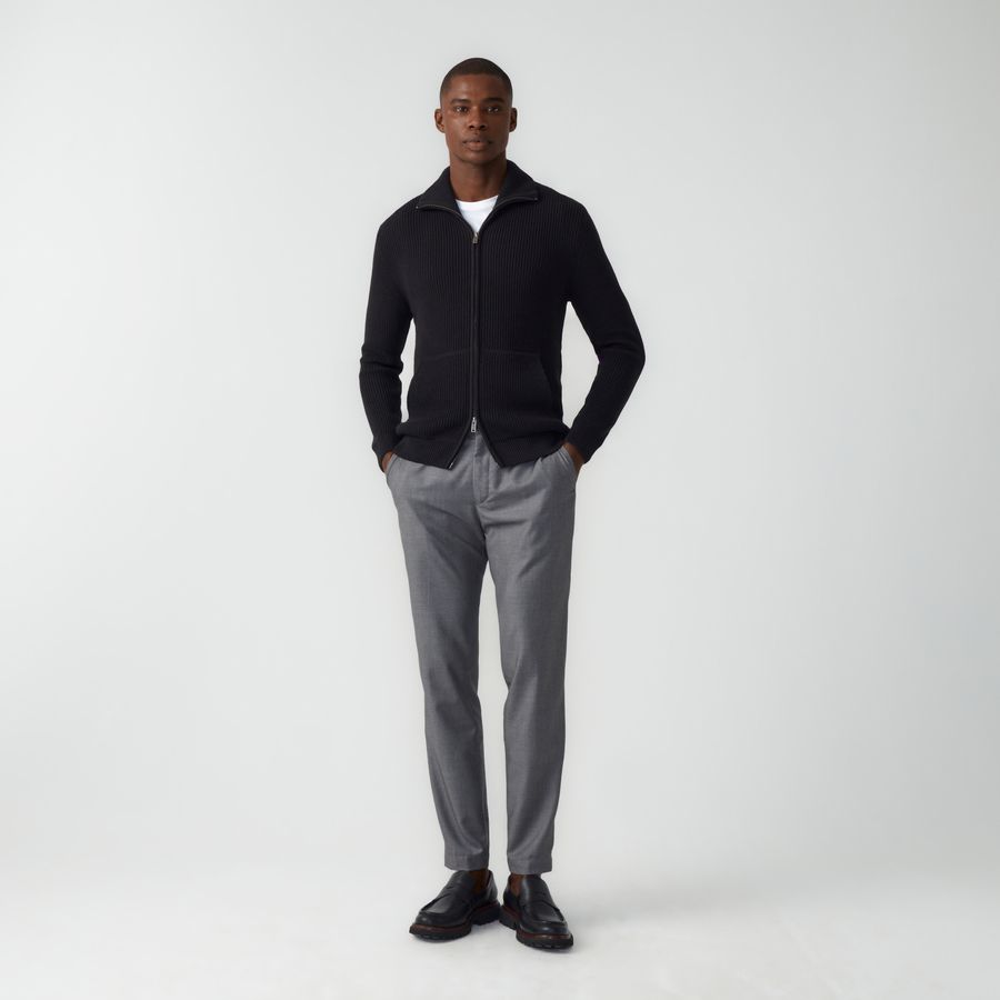 Cardigan Ziper Gola Alta