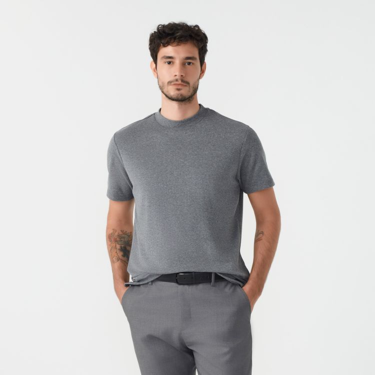 Camiseta Suedine Gola Média