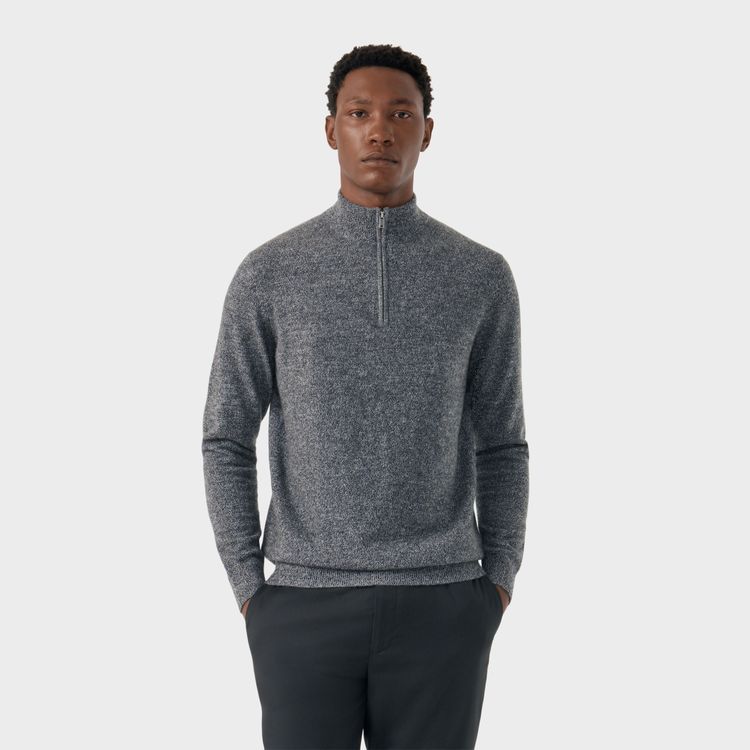 Suéter Puro Cashmere Meio Zíper