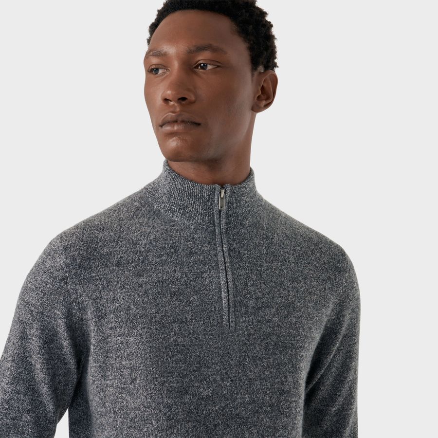 Suéter Puro Cashmere Meio Zíper