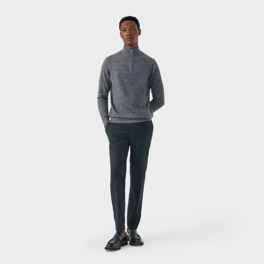Suéter Puro Cashmere Meio Zíper