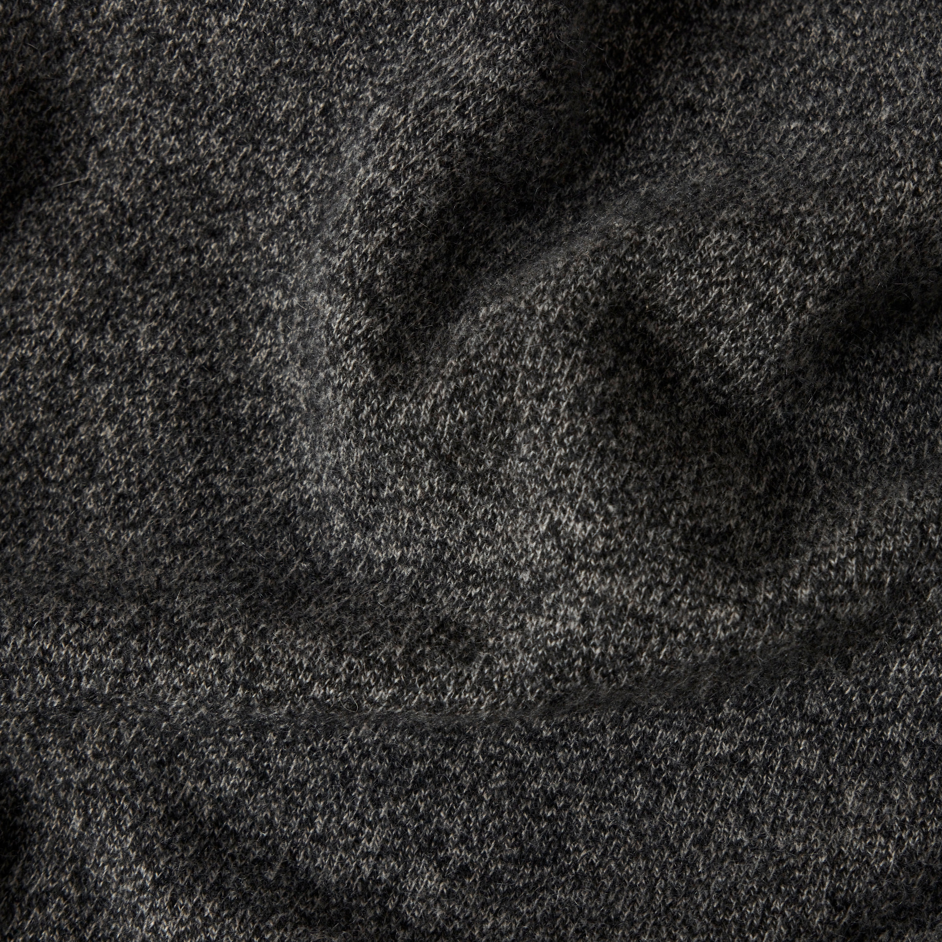 Suéter Puro Cashmere Meio Zíper Preto Mescla