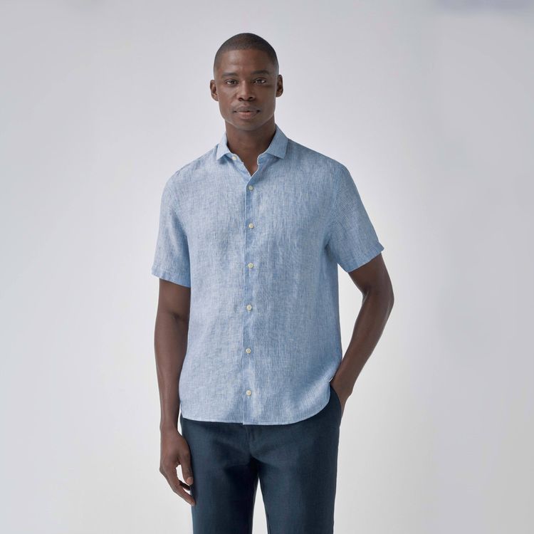 Camisa Linho Manga Curta