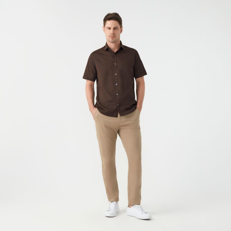 Camisa Chino Manga Curta