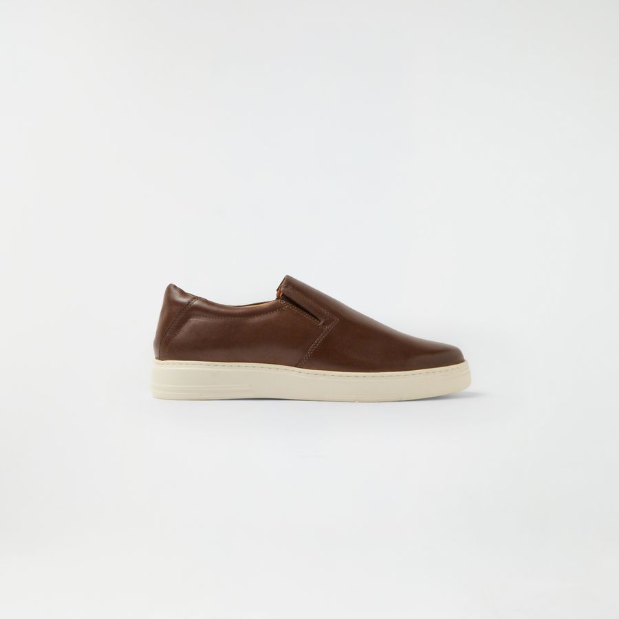 Tênis Slip On Couro