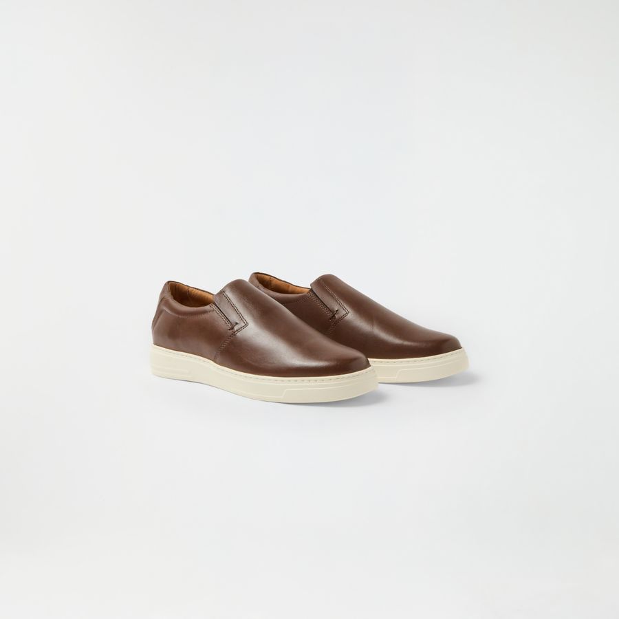 Tênis Slip On Couro