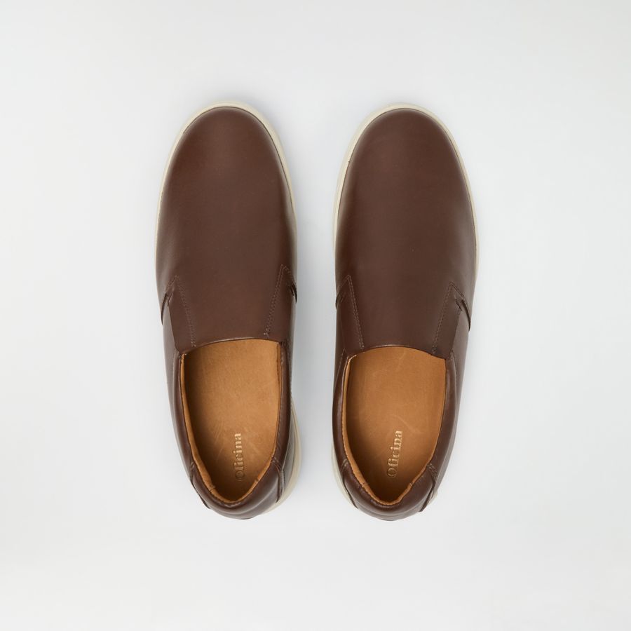Tênis Slip On Couro