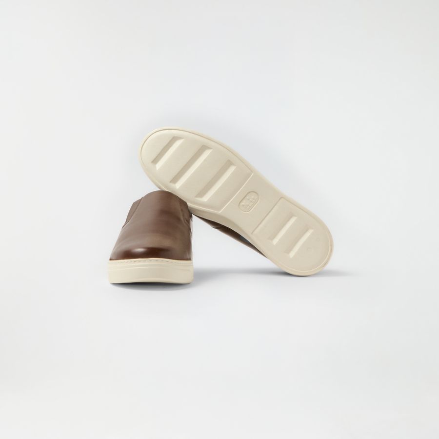 Tênis Slip On Couro